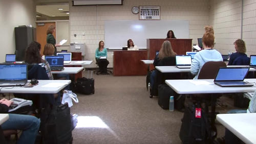 Speed-building court reporting classroom